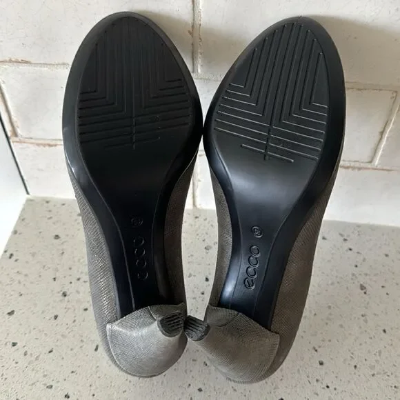 ECCO Patterned Gray. Leather high heels Pumps  Formal Dress Shoes Women’s Sz 37 - Picture 8 of 12